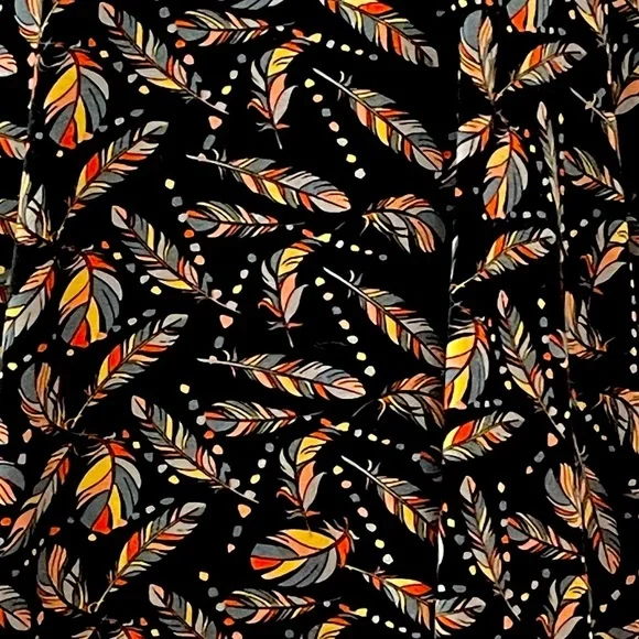 LulaRoe Black Dress Feather Print‎ Stretchy Comfortable!  XXS - Picture 6 of 6